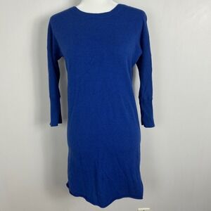 Comptoir Des Cotonniers 100% Cashmere Knit Sweater Dress Blue Womens Size Small